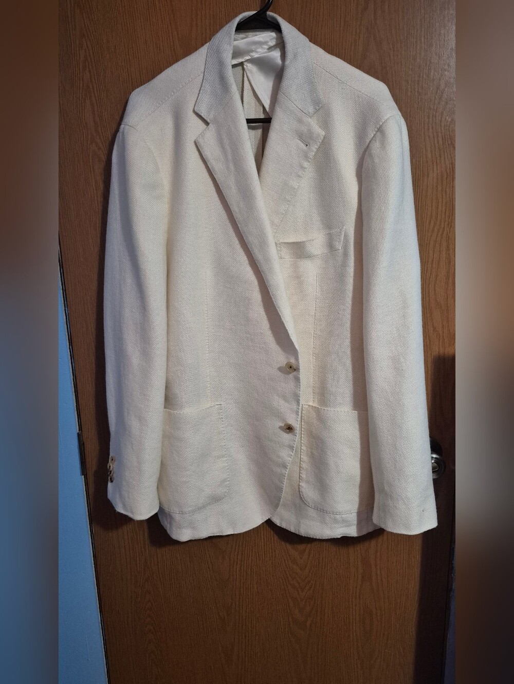 Proper Cloth Mens Beige Blazer Wool Linen Cupro 54R